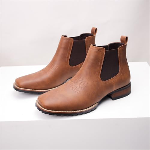 Cowboy Boots for Men Vintage Embroidery Western Boots Casual Dress Slip on Men Shoes3