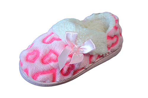 Wonder Nation Girl's Pink Soft Loafer Style Slipper House Shoes (5-6)