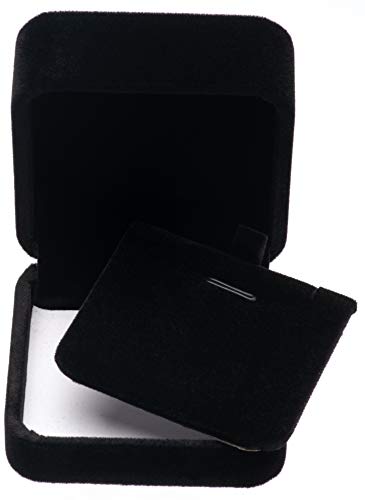 Classic Velvet Jewelry Gift Box Case for Necklace Pendant (Black)3