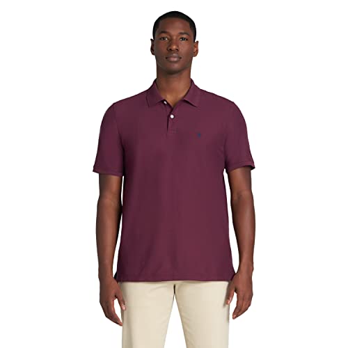 IZOD Men's Advantage Performance Short Sleeve Solid Polo Shirt, Fig, Medium