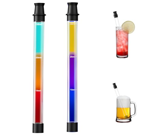 ZHYPFF 2pcs Shot Straw, suitable for beverage and beverage bottle wine glass holder, shot dispenser, suitable for all glass wine glasses, wine bottles 1oz (Black)