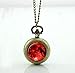 Produktbild Taschenuhr mit Medaillon im Blutmond-Design, mit Halskette und Anhänger