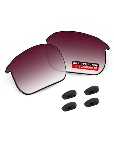 Image of PRO+ Polycarbonate Non-Polarized Replacement Lenses & Nose Pads for BOSE Tempo BMD0011 Sunglasses - Wine Red Gradient Tint