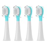 Kids Replacement Toothbrush Head for 3-7 Years Old Child Compatible with Philips Sonicare Kids Electric Toothbrush HX6321, HX6340, HX6032/94, HX6321, HX6042, 4 Pack Soft Brush Replacement Heads Blue