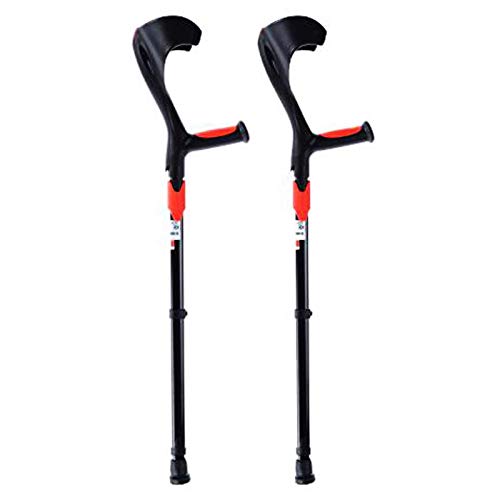 Canes Adjustable Forearm Crutches(1 Pair) of Ergonomic - Lightweight Arm Cuff Crutch - Adjustable, Standard and Tall Adults Shock Absorber Non-Slip,Blue (Color : Black)