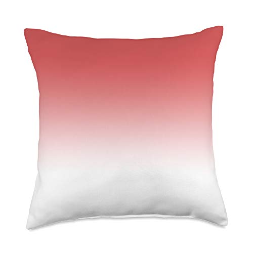 Ombre Red Pink Orange AEJT062 Throw Pillow