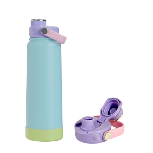 Image of Rabitat Hyde Vacuum Insulated Stainless Steel Water Bottle 1000 ml | Double Wall Vacuum Insulation | 18 /8 Food Grade Steel | Leak Proof | Wide Mouth | Ring Handle | BPA Free | Polar Blue