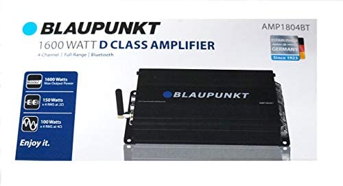 Blaupunkt Amp1804Bt Car Audio 4-Channel Class D Amplifier 1600W With Bluetooth Full Range Amp. #TOP2