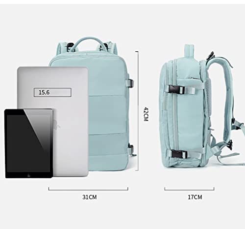 [QQY] ビジネスリュック PC リュックサック 大容量 軽量 薄型 防水 おしゃれ リュック 通気性 頑丈 疲労軽減 盗難防止 USB充電ポート 男女兼用 キャンプ 出張 旅行 通勤 通学 (ブルー) 7枚目