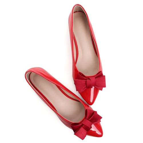 Dear Time Pointed Toe Bow Flats for Women Comfortable Ballet