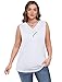 Sampeel White Tank Top Woman Summer Casual Loose Spring V Neck Button Down Tops Sleeveless Summer Outfits Beach Vacation Outfits Fashion 2026 M