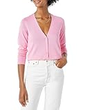 Amazon Essentials Women's Lightweight V-Neck Cardigan Sweater (Available in Plus Size), Pink, Small