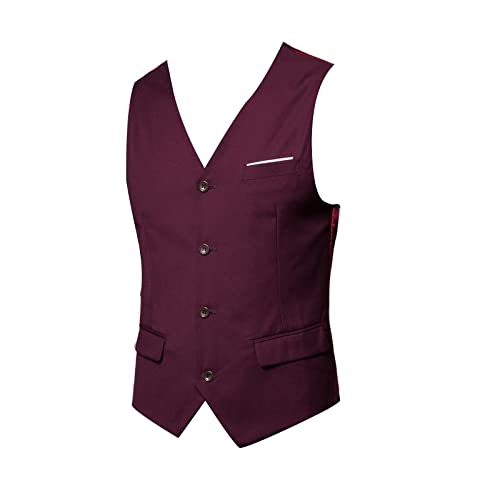 Men's Suit Vests Groomsmen Slim Fit Wedding Dress Business Vest Button Prom Formal Waistcoats For Suits Tuxedo2
