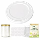 12 Deckel für Joghurtgläser, kompatibel mit Bauernhof- und Spezialgläsern – Durchmesser 70 mm – Kapsel für die Wiederverwertung, großes Glas auf dem Markt, hergestellt in Frankreich, 12 Stück