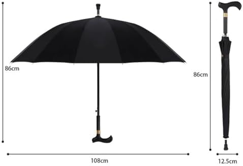Carbon Fiber Walking Cane Umbrella - 33" Windproof Hiking Umbrella for Rain, Lightweight Red Stick with Longer Reach, Ideal for Outdoor Adventures