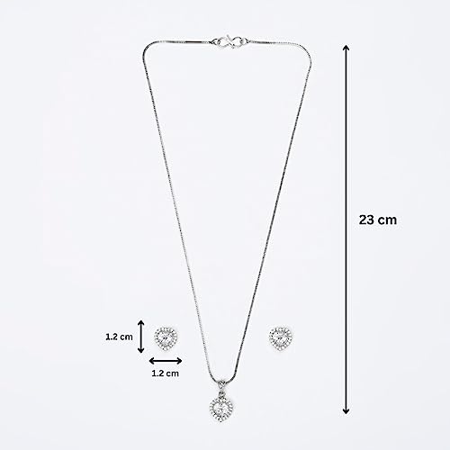 Princess Cut Pendant Set for Him & Her, Option in 10 Different Silver