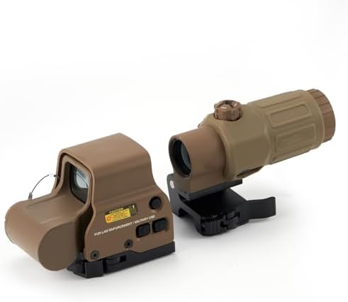 558 Green Red dot Sight G33 3X Magnifier Holographic Reflex Sights with Switch to Side Quick Detachable QD Mount(TAN)