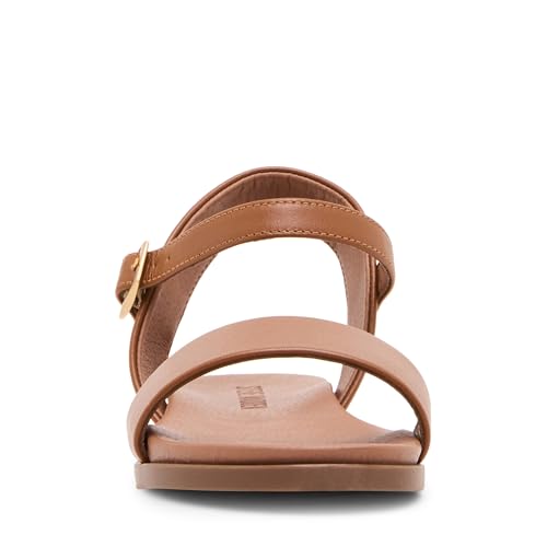 Steve Madden Steve Madden Women's Dina Flat Sandal, Tan leather, 7.5