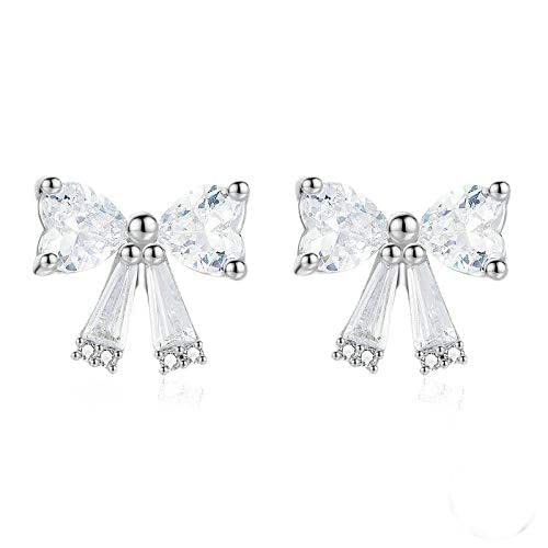 Boucles d'oreilles en Argent Sterling 925 pour femmes avec zircone de mariage