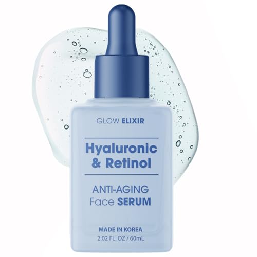 Glow Elixir Retinol Serum for Face with Hyaluronic Acid &ndash; Hydrating Anti-Aging Face Serum for...