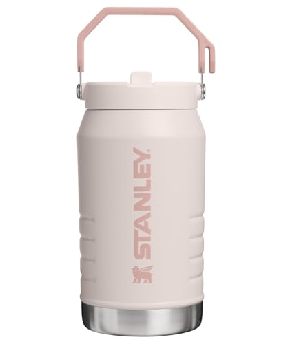 Image of STANLEY IceFlow Flip Straw 2.0 Jug, 64 oz, Rose Quartz | Easy Carry Handle | Twist On Lid and Flip Up Straw | Leakproof Water Bottle | Insulated Stainless Steel | BPA-Free