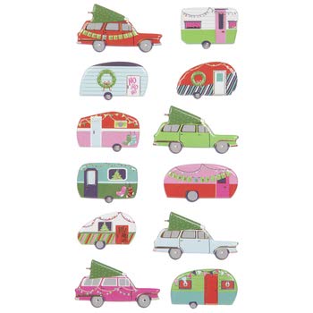 Autocollants 3D arbre de Noël et voitures stickers scrapbooking décoration de fête hiver