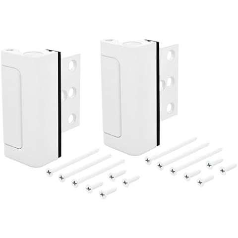HardwareX Supply Door Reinforcement Lock, Privacy Door Latch Harden Construction 3" Stop Childproof, White (2 Pack) Cover
