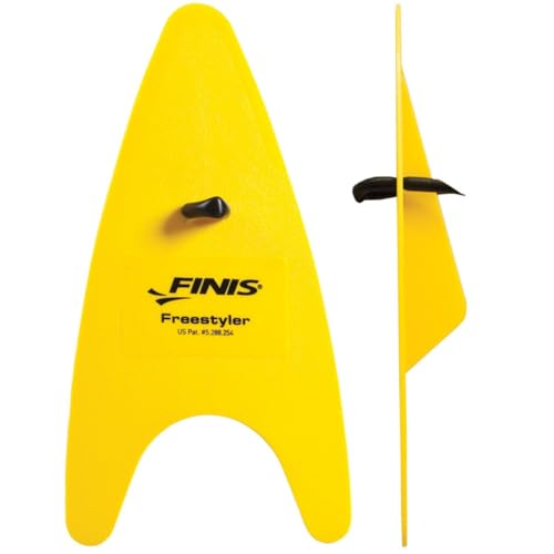 FINIS Freestyler Hand Paddles - Freestyle Swim Training Aid - Improves Stroke Technique - Adult - Yellow