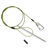 Angelspieß | Edelstahl Kabelverschluss | mit Karabiner Angelzubehör - Für Gerätetauchen, Kajakfahren, Teiche, Küsten, Bäche
