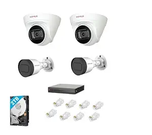 CP PLUS Wired IP (Network) 2 MP Night Vision Camera Combo Kit with (8 CH NVR, 2 Bullet Camera, 2 Dome Camera 2TB Hard Disk Surveillance Complete Combo (Installation is Not Included)