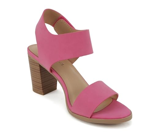 Image of Soda Wait-A ~ Women Open Round Toe Chunky Heel Ankle Strap High Heel Dress Sandals