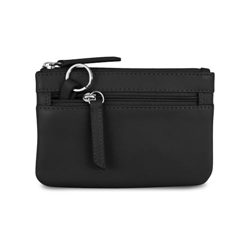 Image of ili New York Leather Mini Compact Coin Purse - Black