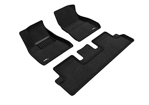 3D MAXpider Tapete elegante de ajuste personalizado (negro) para Tesla Model 3-1ST Row 2ª fila 2018-2019