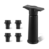 4PCS Wine Bottle Stoppers & A Wine Vacuum Saver Pump, Silicone Leak Proof Wine Stopper Sealer Plug Fit for All Standard Wine Bottles, Wine Preserver Keeps Wine Fresh
