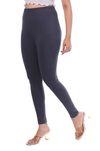 Image of TPF Women Solid Cotton Lycra Stretchable Leggings | Comfortable Ankle-Length Slim Fit Leggings for Women & Girls | Soft, Breathable Wear Bottoms
