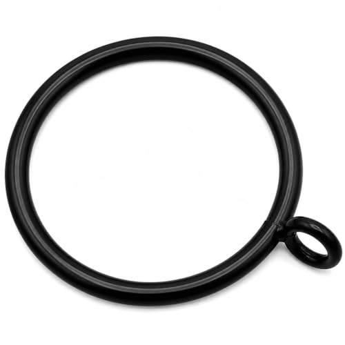 60 Pack Black Curtain Rings with Eyelets 1.5 in Inner Diameter Metal Drapery Rings for up to 1 1/4 Inch in Rod HeavyDuty RustResistant Sliding Rings for Curtains & Drapes