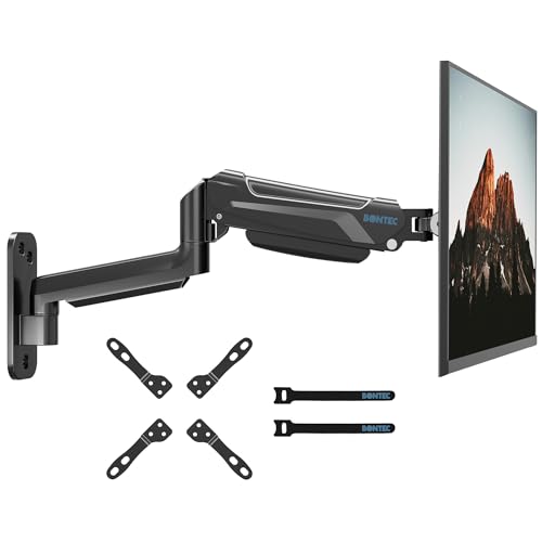 BONTEC Soporte Monitor Pared de 13 a 42 Pulgadas hasta 9 kg, Brazo Monitor Pared con Resorte de Gas...
