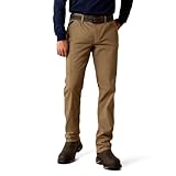 ARIAT Men's Rebar M4 Relaxed DuraStretch Made Tough Stackable Straight Leg Pant, Field Khaki