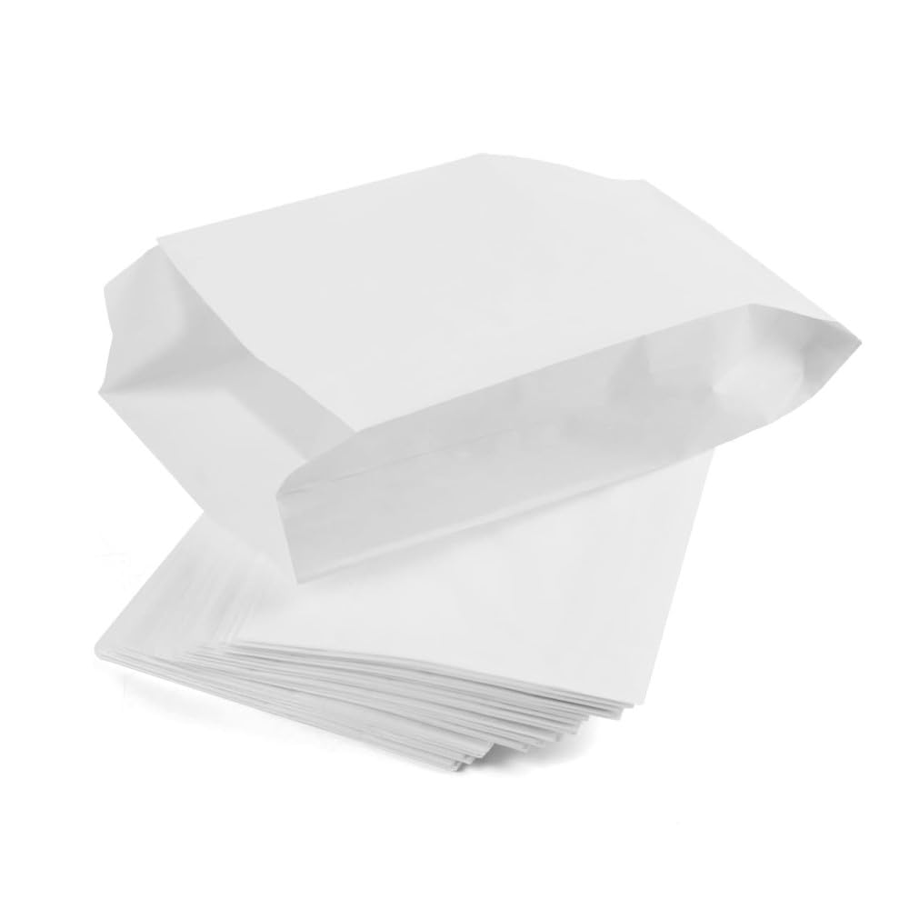Sacchetti di Carta Kraft Bianca per Alimenti 14x28 cm 100 Pezzi