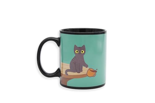 Winkee - Taza con efecto térmico de gatito travieso I Super dulce como taza de café y taza de té I Taza de café de gato - aprox. 300 ml