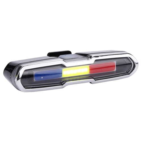 USB Rechargeable Tail Light, LED Night Cycling Bike Warning Rear Tail Light with 5 Modes for Cycling Safety(Red & Blue & White)