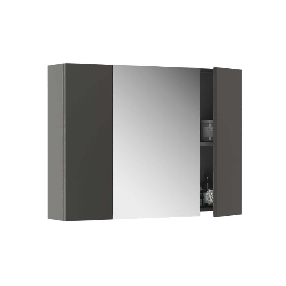 Vicco Armoire de Toilette Leopold, Anthracite, 80x59.2cm avec des étagères, Qui Trouve sa Place dans Toute Salle de Bain