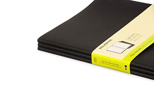 Moleskine Cahier Journal, Soft Cover, Xl (7.5" X 9.5") Plain/Blank, Black, 120 Pages (Set Of 3) #TOP5