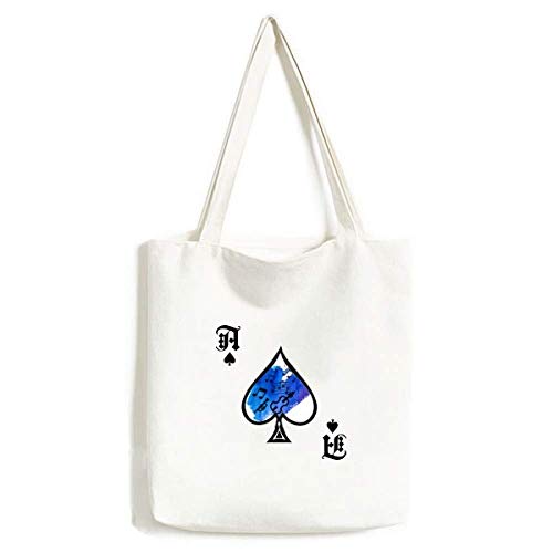 Sac à main motif poker bleu robuste grand volume pour ordinateur et cours