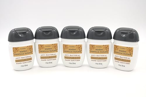 Generic Warm Vanilla Sugar, Bath and Body, Moisturizing Hand Gel, 1 fl oz, 5 pack