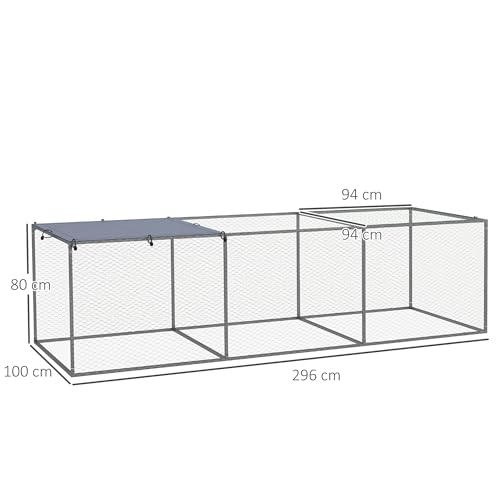 PawHut Enclos Poulailler Extérieur 3 m² pour Petits Animaux 3 x 1 x 0,8 m – vue 7