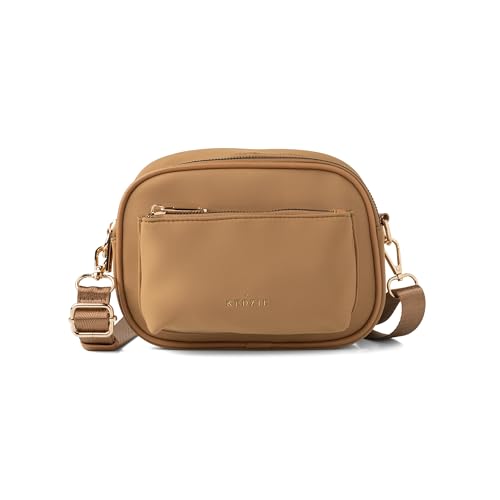KEDZIE Sloane Crossbody Bag Neoprene Handbag for Women - Camel