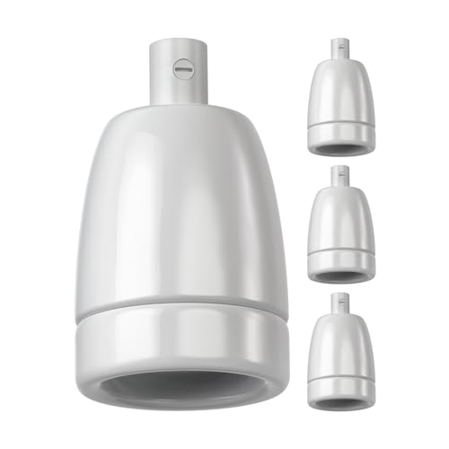 ledscom.de 4 pièces Douille E27, porcelaine, blanc, 230V AC, max. 300W