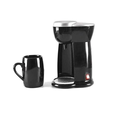 QJRGUY Drip Coffee Maker with One-Touch Button, Ceramic Machine, Single Cup, Compact and Easy to Use for Freshly Ground, Clean