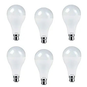 Havells LED Adore 20W B22 3 Star LED Lamp (Pack of 6, Cool day Light)